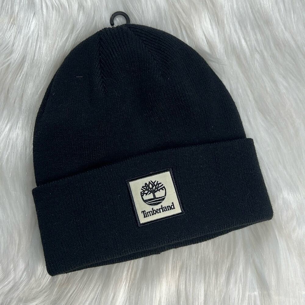 Timberland Black Patch Unisex Beanie